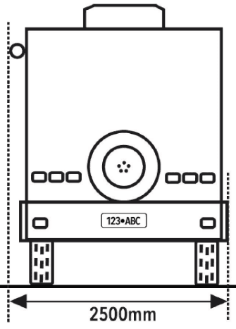 Overall width is measured across the widest mounted equipment, excluding lamps and signalling devices.